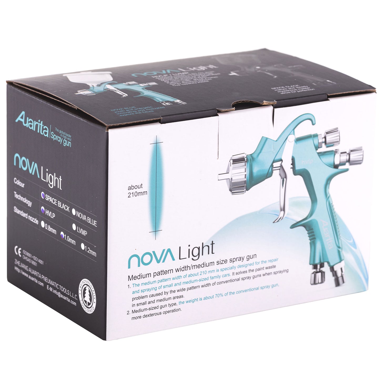 Pistolet lakierniczy AUARITA MINI NOVA LIGHT LVMP, dysze 0,8 | 1,0 | 1,2 mm