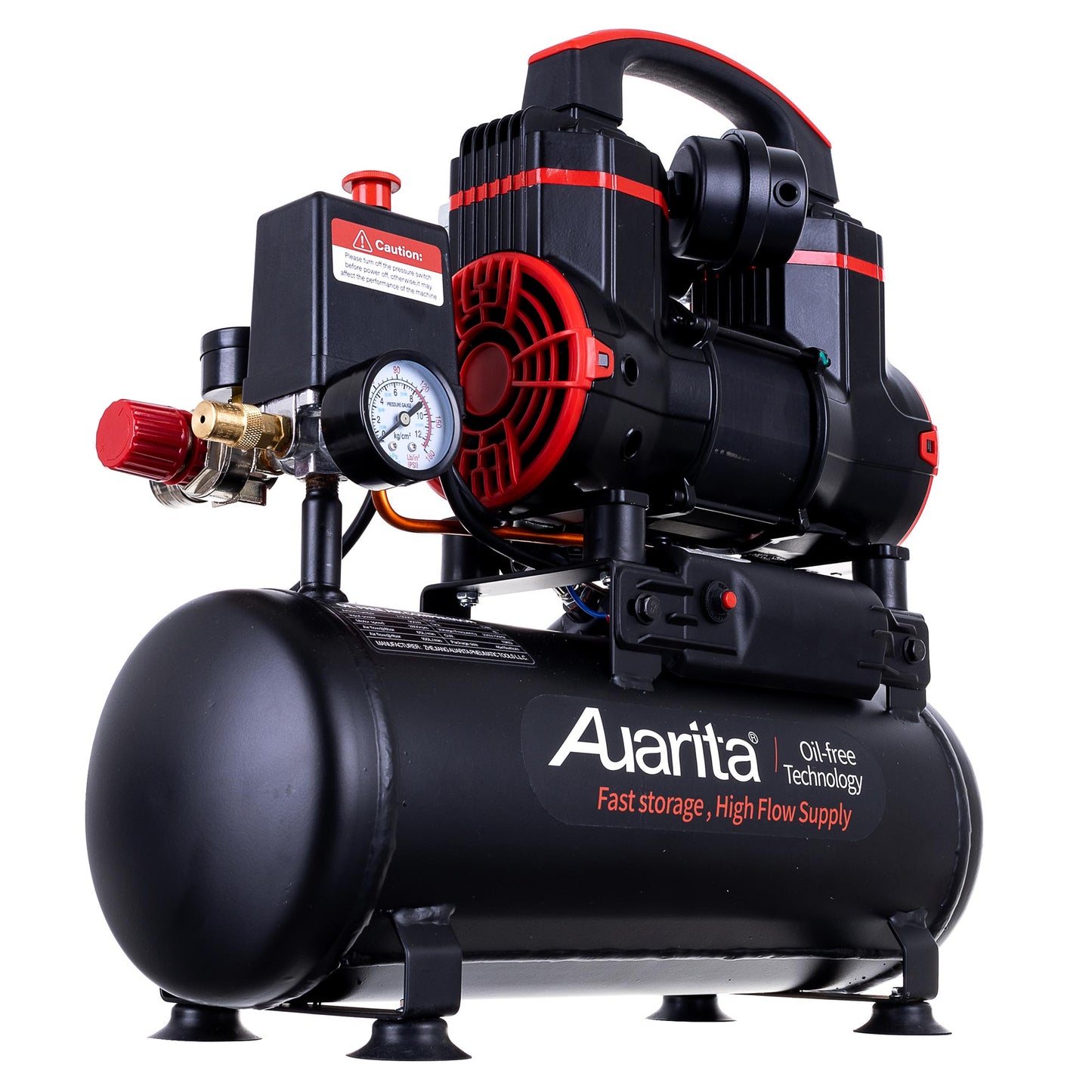 Kompresor bezolejowy AUARITA, butla 8L, 900W, 8bar