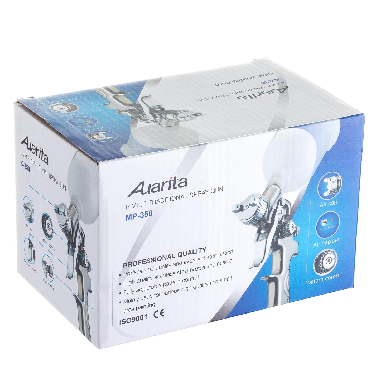 Pistolet lakierniczy AUARITA MINI MP-350 HVLP, dysze 0,8 | 1,0 | 1,2 mm