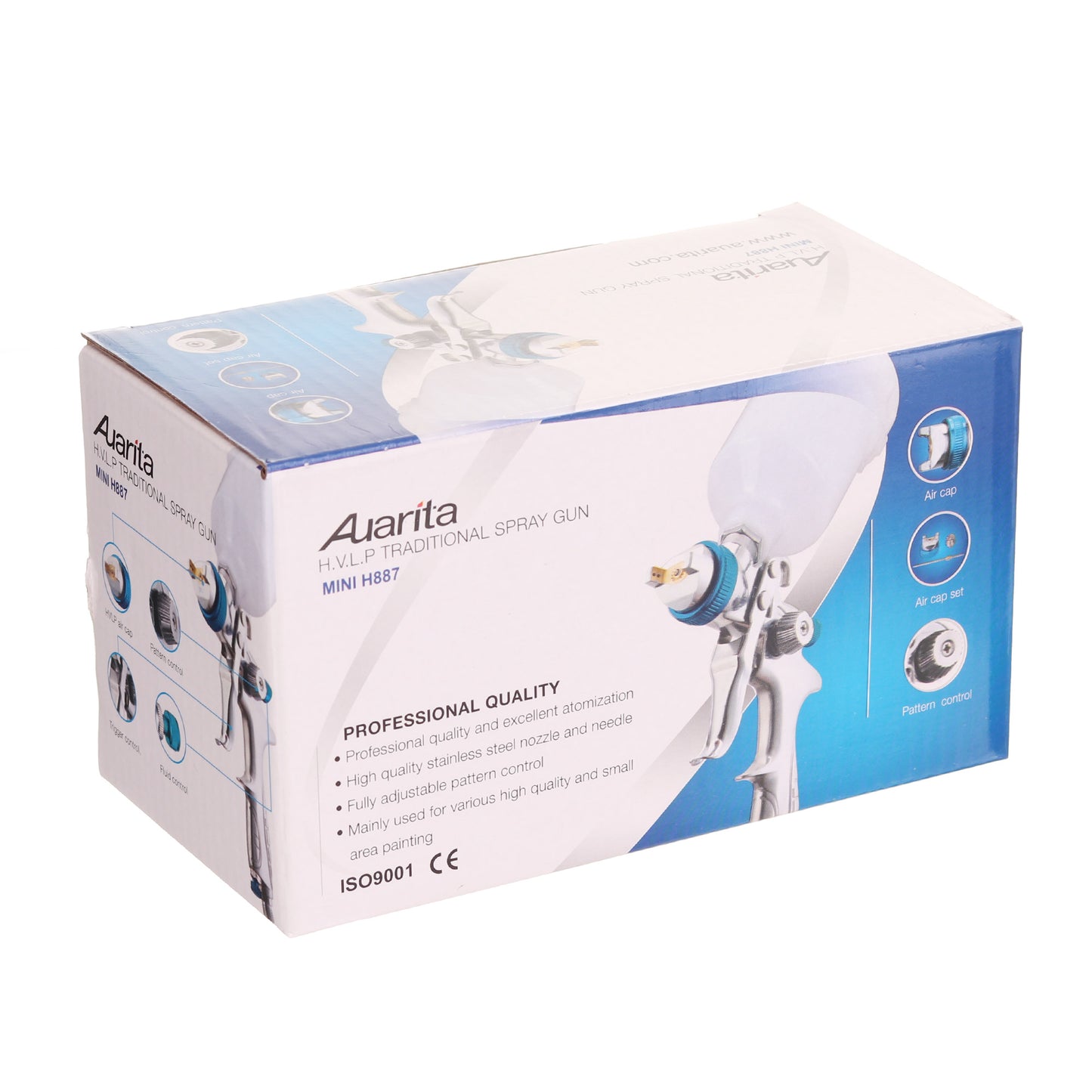 Pistolet lakierniczy AUARITA MINI H-887 HVLP, dysze 0,5 | 0,8 | 1,0 | 1,2 mm