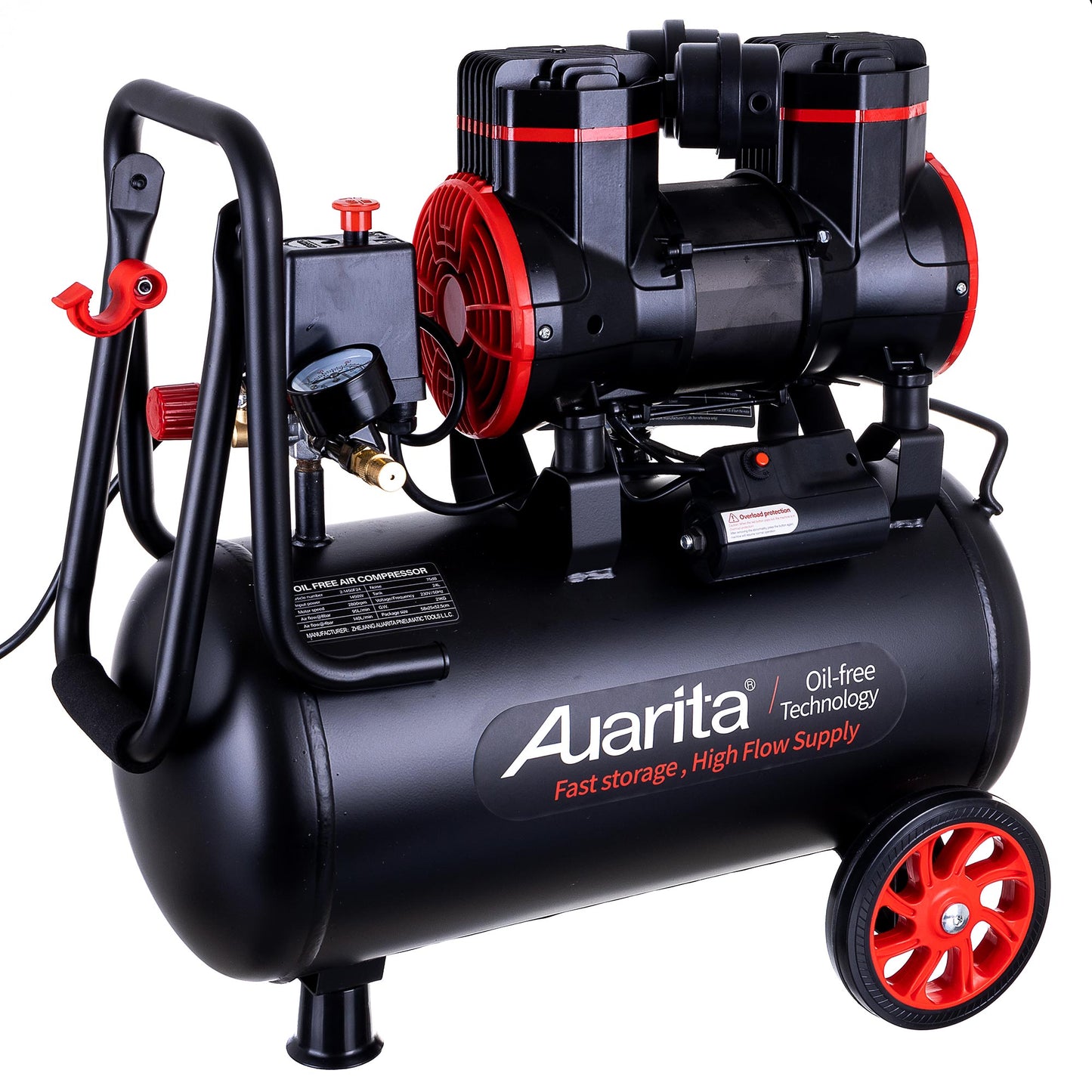 Kompresor bezolejowy AUARITA, butla 24L, 1450W, 8bar