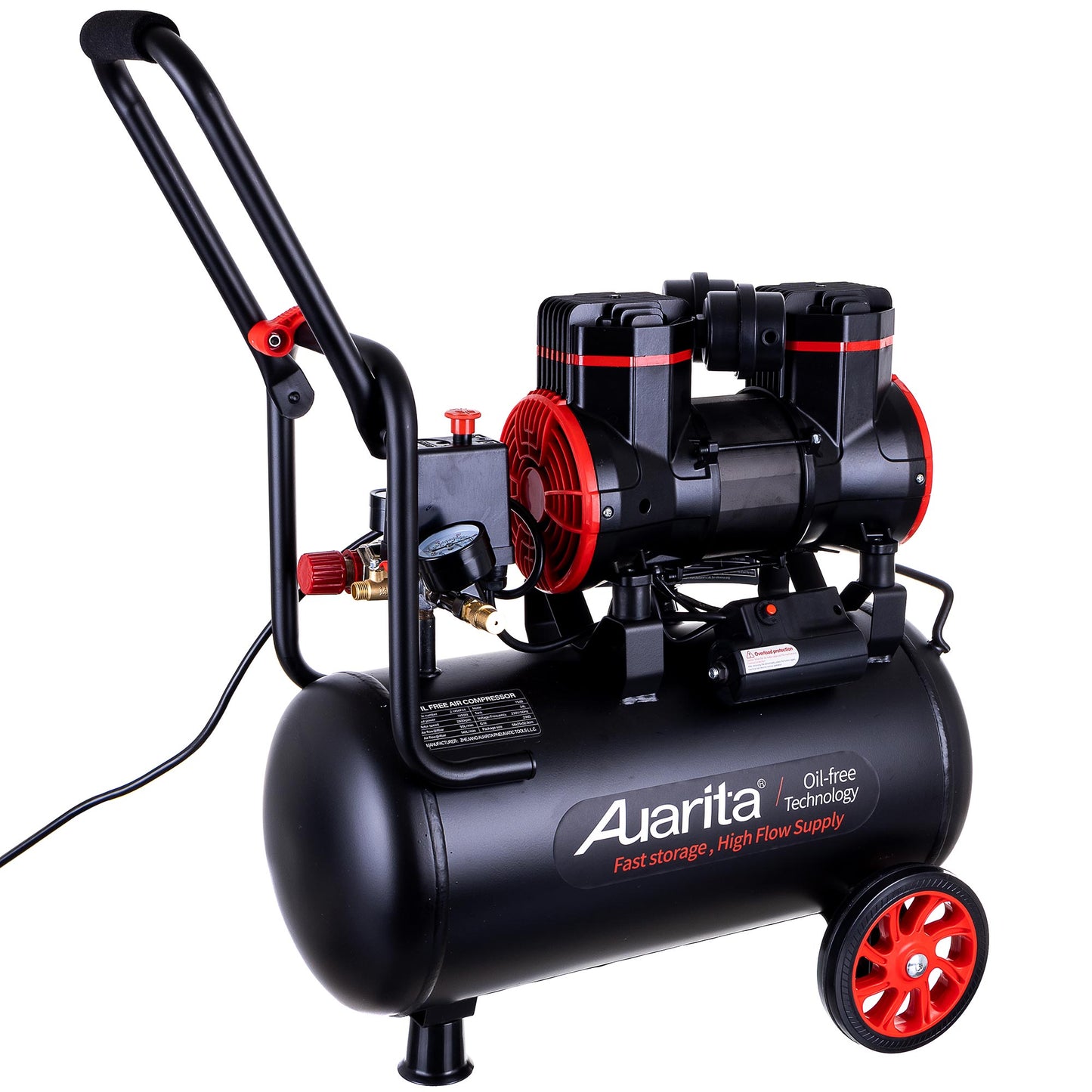Kompresor bezolejowy AUARITA, butla 24L, 1450W, 8bar