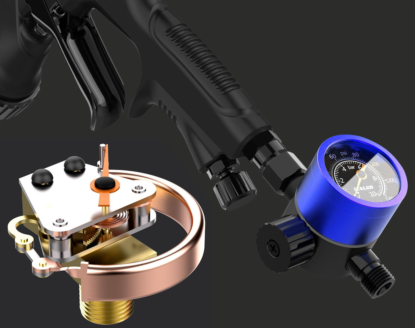 Reduktor Ciśnienia Pistoletu Lakierniczego Regulator ITALCO MODEL ONE BLUE