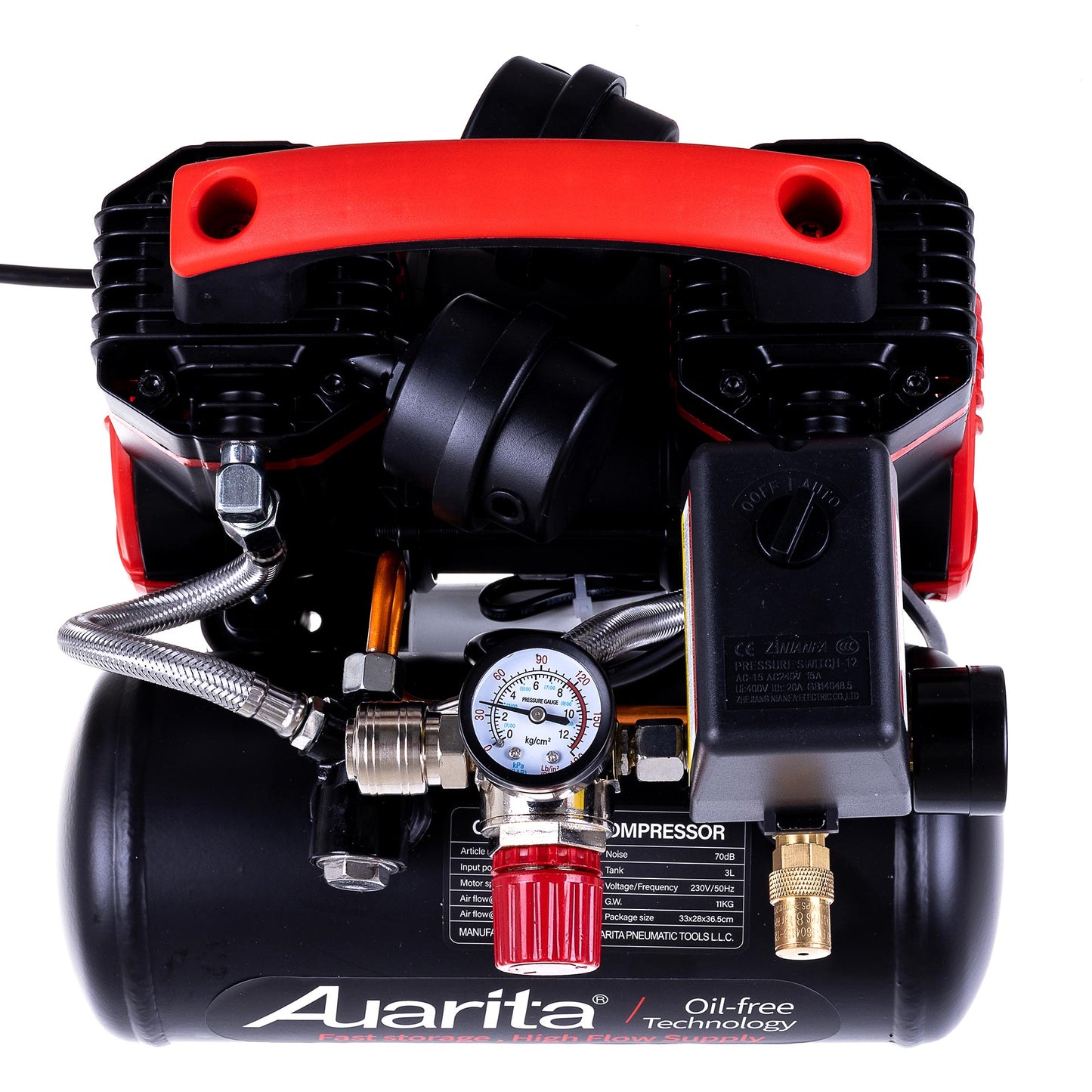Kompresor bezolejowy AUARITA, butla 3L, 900W, 8bar