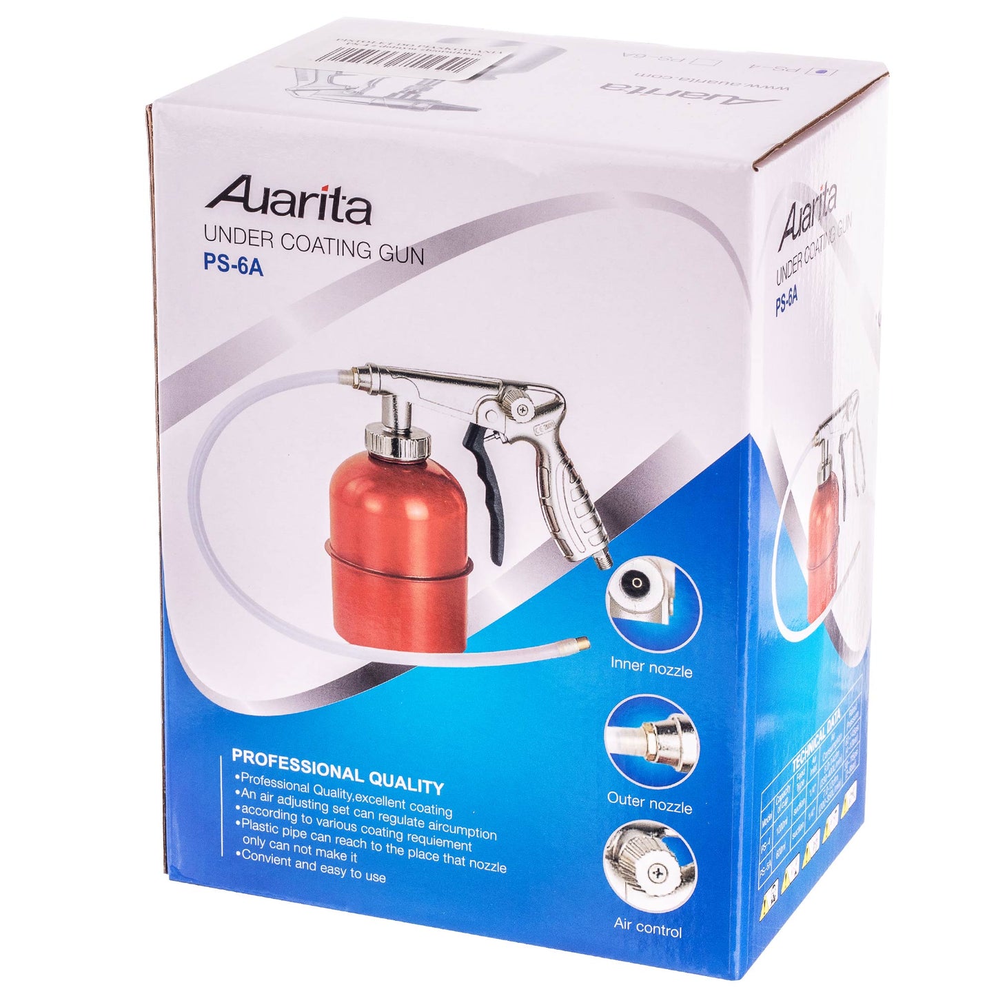 Pistolet do piaskowania, zbiornik 1L 1000ml Metalowy, Piaskarka AUARITA PS-4