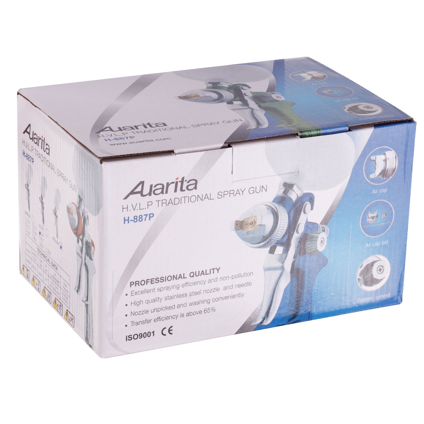 Pistolet lakierniczy AUARITA H-887P HVLP, dysze 1,3 | 1,4 | 1,7 | 2,0 | 2,5 mm