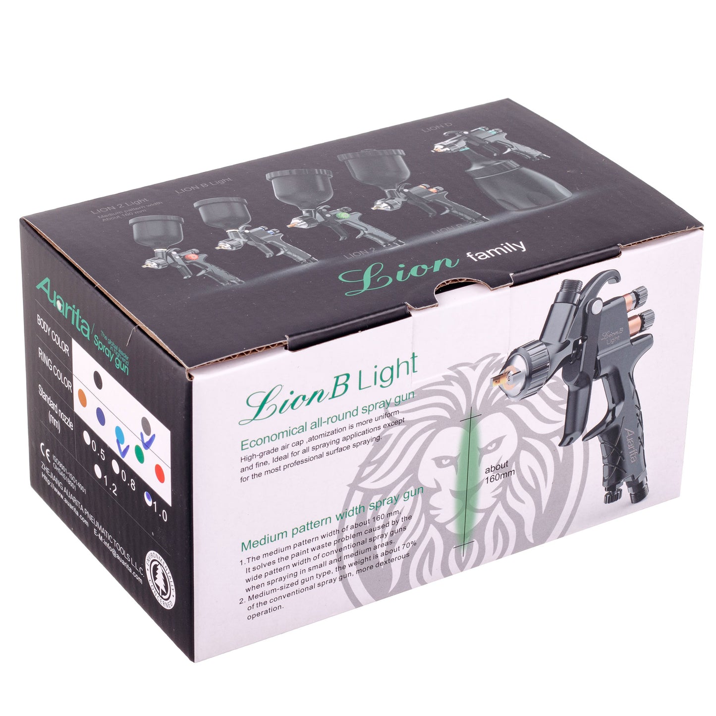 Pistolet lakierniczy AUARITA MINI LION B LIGHT, dysze 0,8 | 1,0 | 1,2 mm