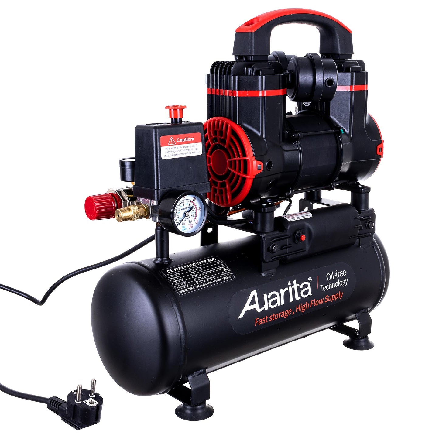 Kompresor bezolejowy AUARITA, butla 8L, 900W, 8bar