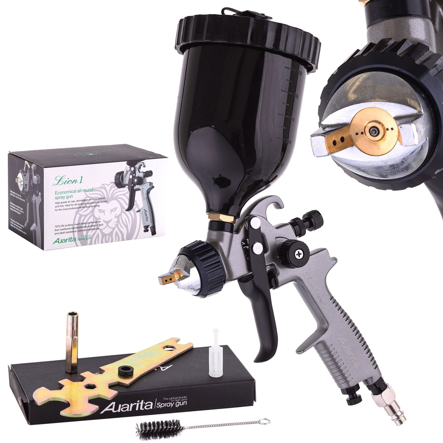 Pistolet lakierniczy AUARITA LION 1 LVMP, dysze 1,3 | 1,4 | 1,7 | 2,0 mm
