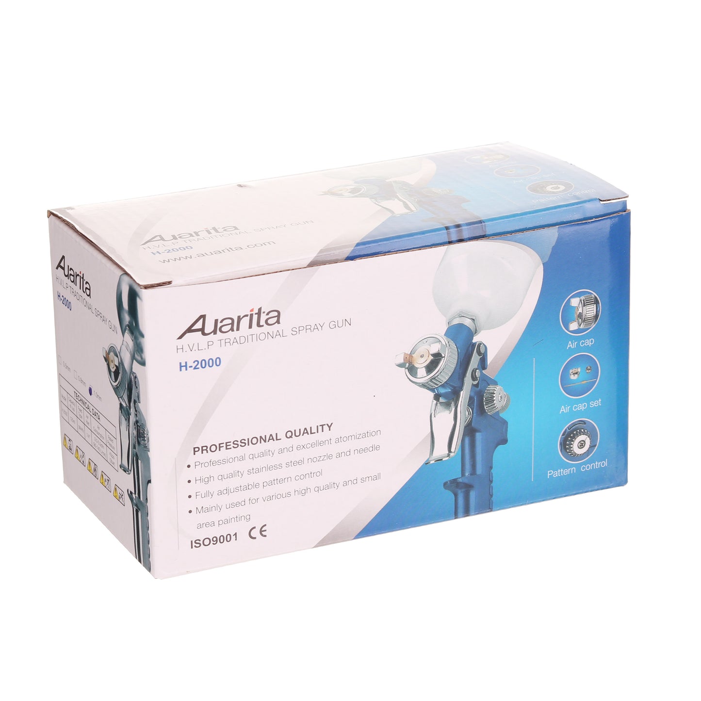 Pistolet lakierniczy AUARITA MINI H-2000P HVLP, dysze 0,5 | 0,8 | 1,0 | 1,2 mm