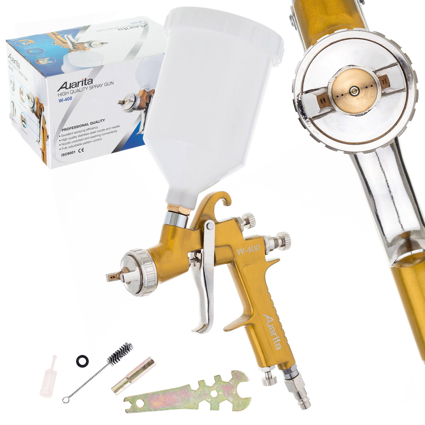 Pistolet lakierniczy AUARITA W-400 LVMP, dysze 1,3 | 1,4 | 1,7 | 2,0 | 2,5 mm AUARITA