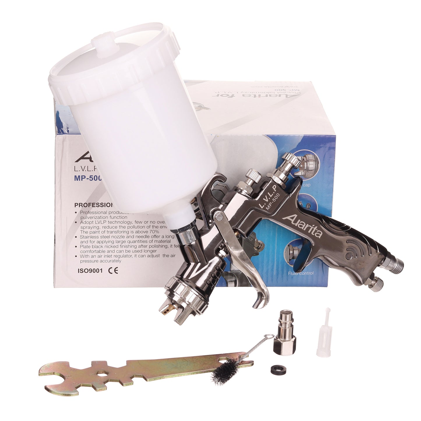 Pistolet lakierniczy AUARITA MP-500 LVLP, dysze 1,1 | 1,2 | 1,3 | 1,4 | 1,5 | 1,7 | 2,0 mm