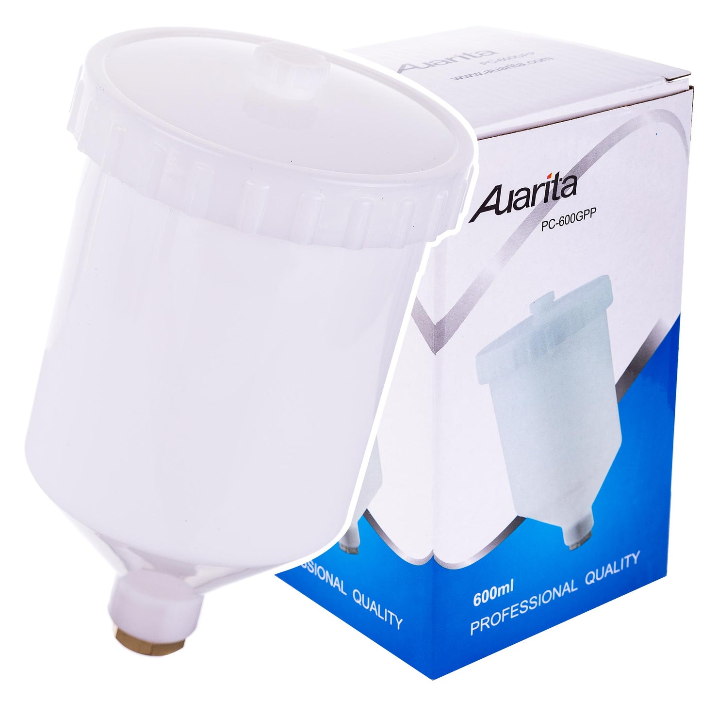Zbiornik do pistoletu lakierniczego 600ml, gwint wewnętrzny M16x1,5, AUARITA