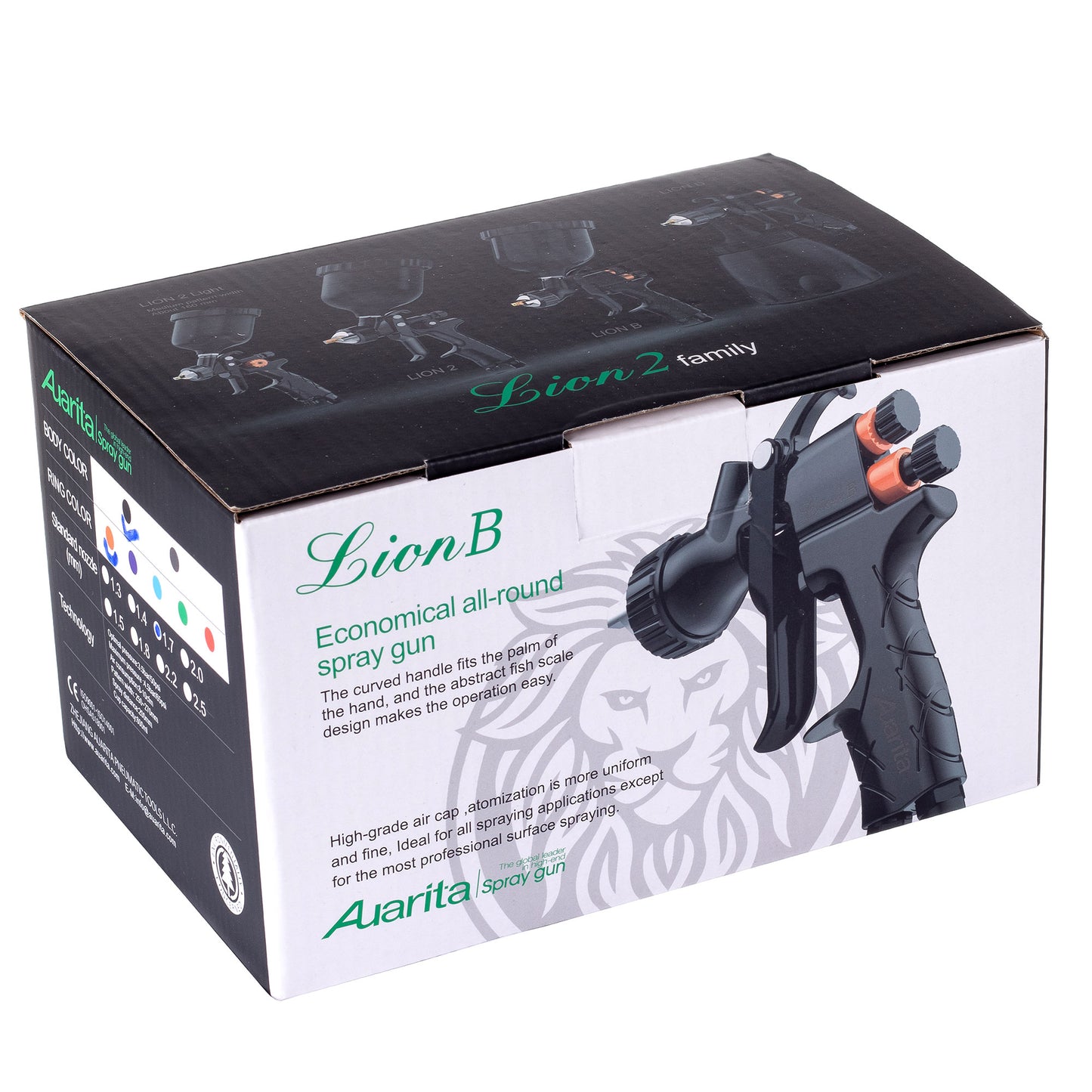 Pistolet lakierniczy AUARITA LION B LVMP, dysze 1,3 | 1,4 | 1,7 | 2,0 mm