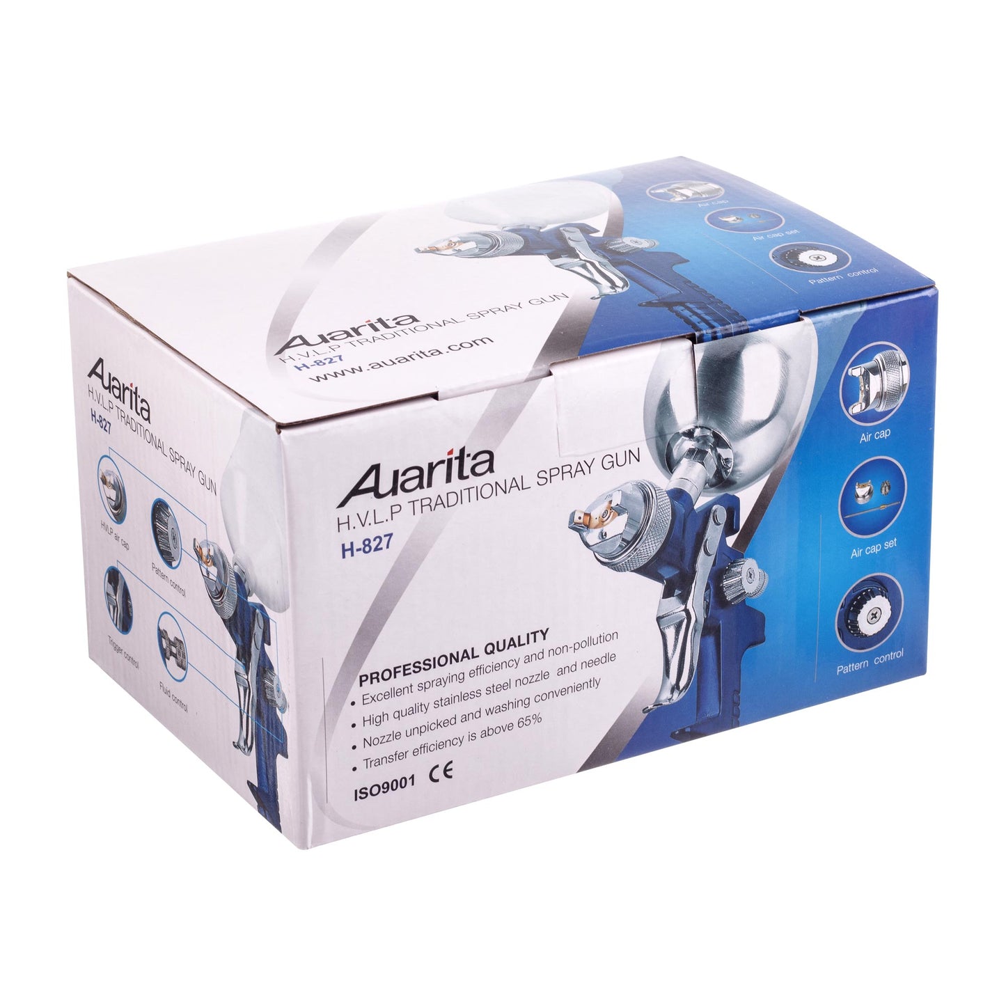Pistolet lakierniczy AUARITA H-827 BLUE HP, dysze 1,3 | 1,4 | 1,7 | 1,8 | 2,0 | 2,5 mm