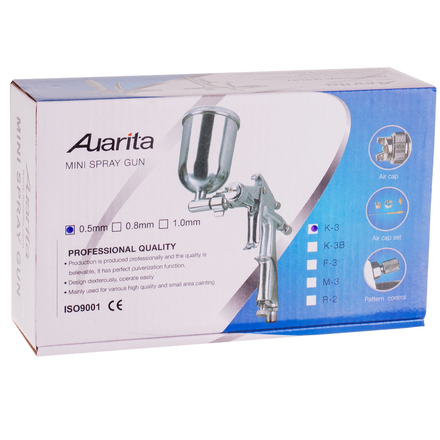 Pistolet lakierniczy AUARITA MINI K-3, dysza 0,5 mm HP